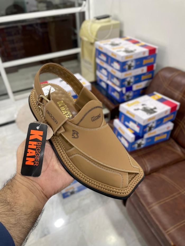 Bigger Khan Premium Tan Peshawari Chappal - Footwear