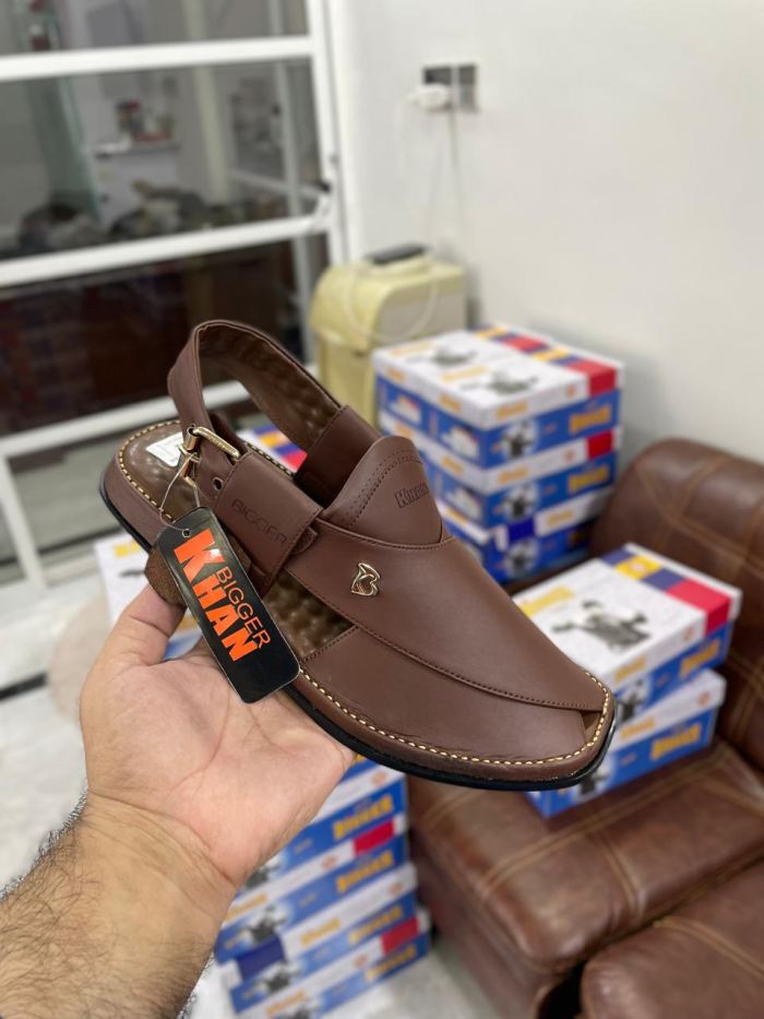Bigger Khan Classic Brown Peshawari Chappal - Footwear